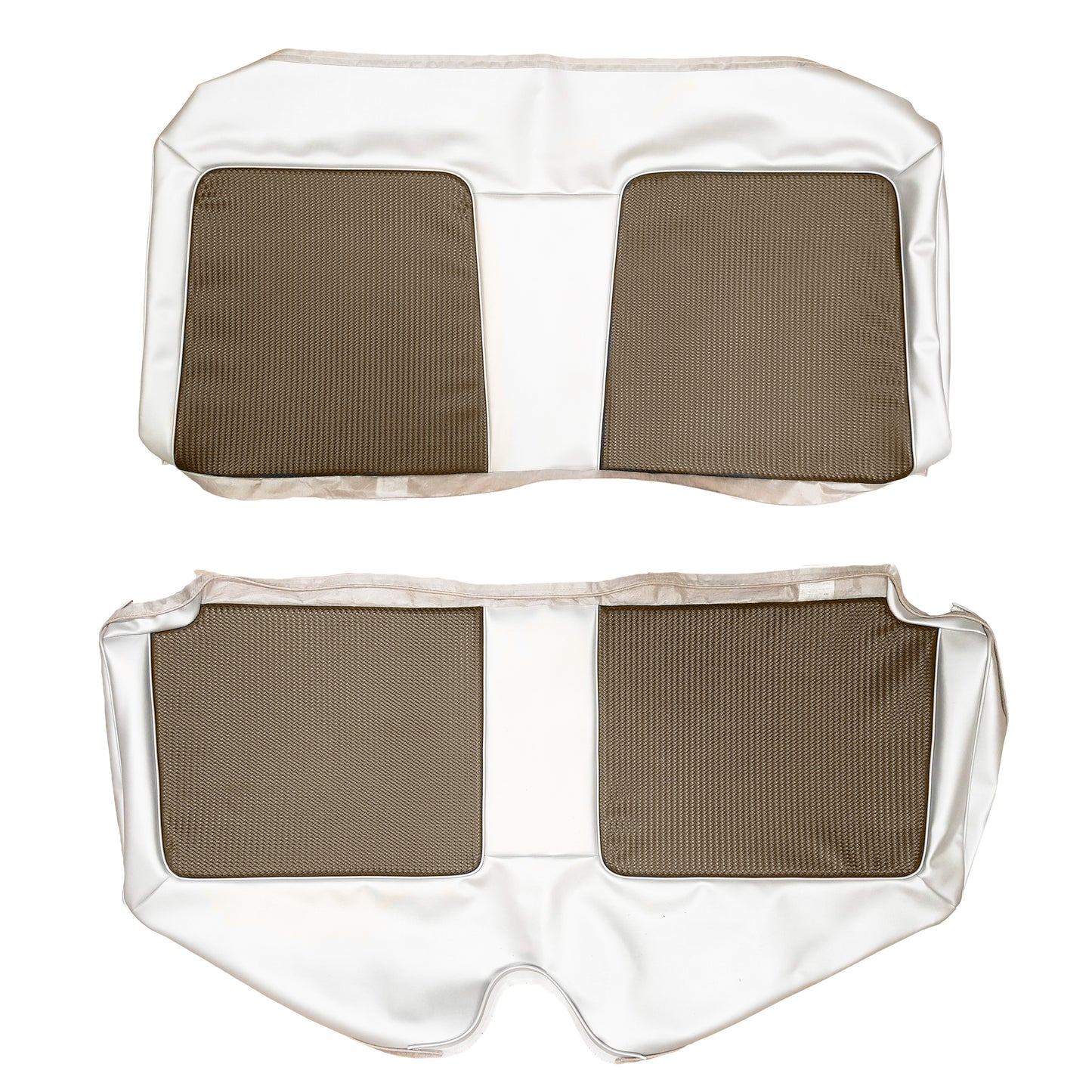 68 BELVEDERE/ROADRUNNER/CORONET HTP/SDN REAR UPHOLSTERY - LIGHT FAWN/SRM OYSTER