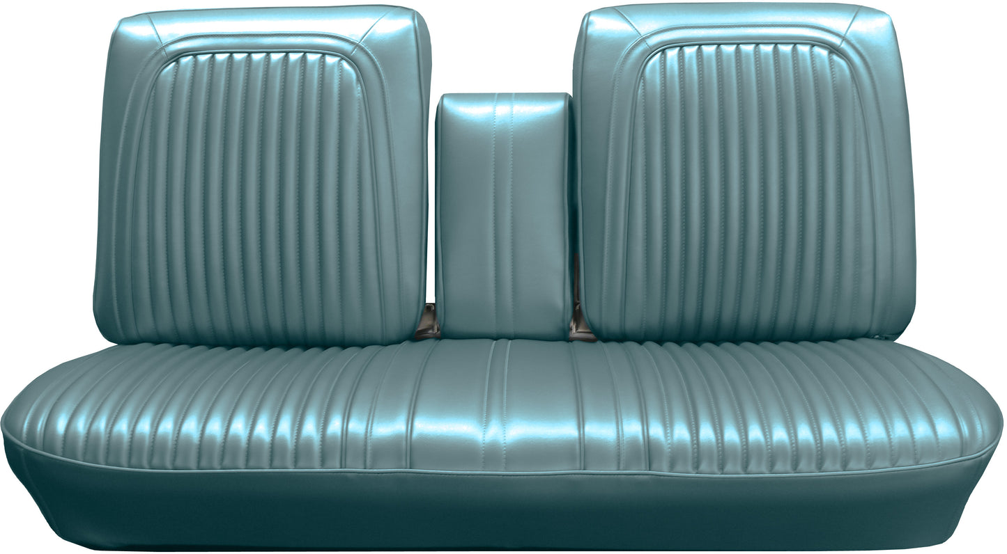 68 CUTLASS SUPREME SPLIT BENCH W/ C.A.R. UPHOLSTERY - LIGHT BLUE