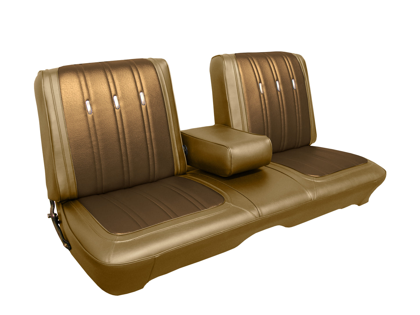 69 FURY III 2-DR/4-DR/WAGON SPLIT BENCH W/ C.A.R. UPHOLSTERY - BRONZE/SADDLE