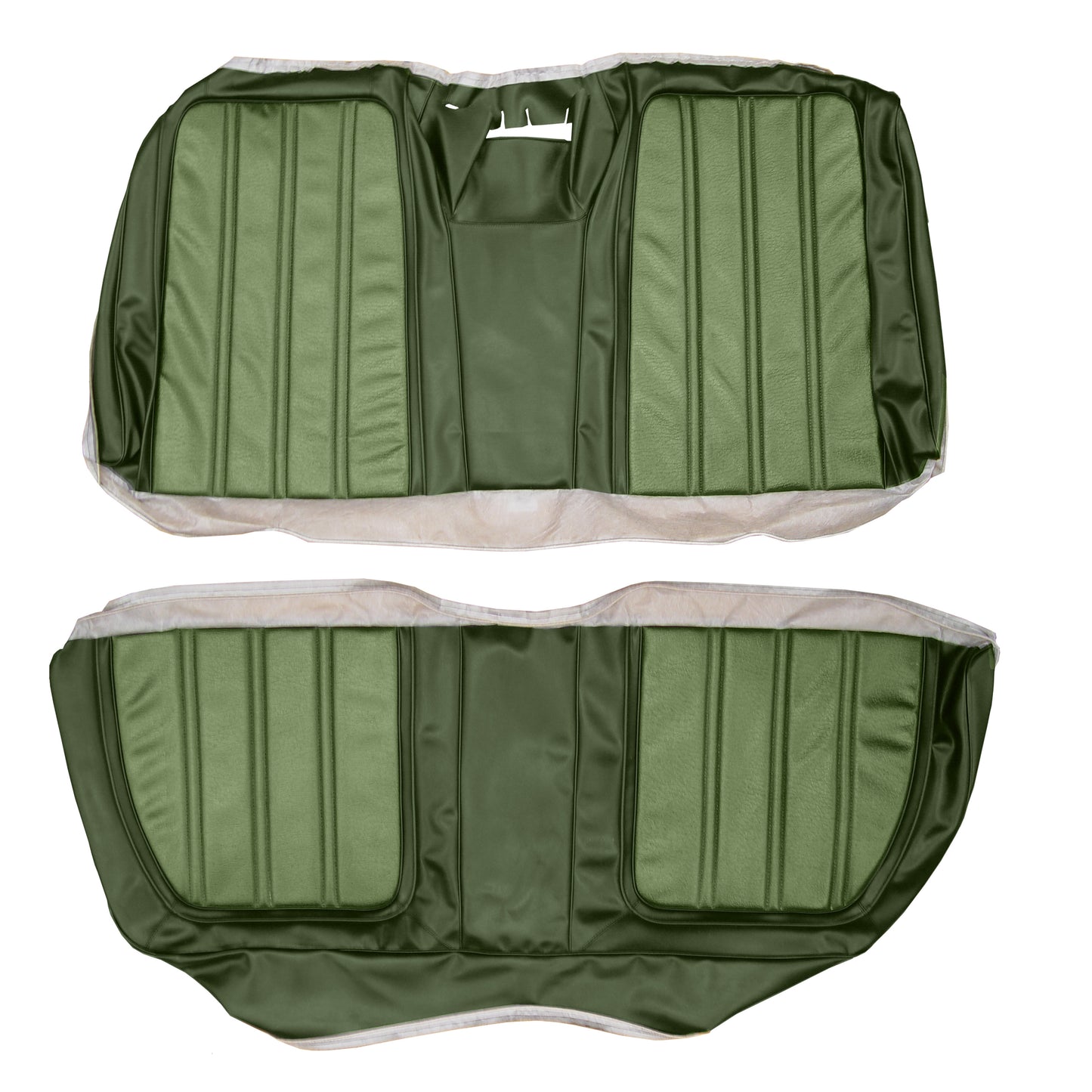 69 FURY III HARDTOP REAR UPHOLSTERY - LIGHT GREEN/DARK GREEN