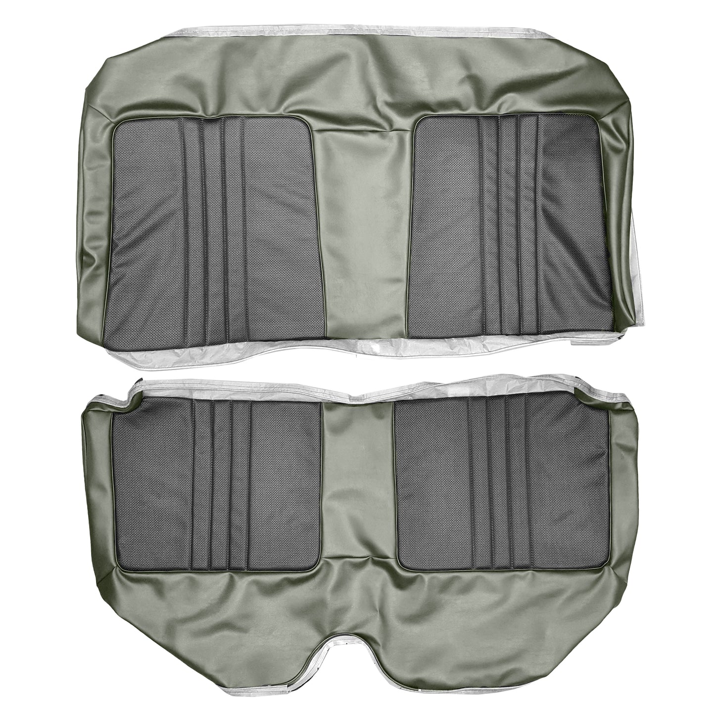 69 BELVEDERE/ROADRUNNER/CORONET HTP/SDN REAR UPHOLSTERY - BLACK/PEWTER