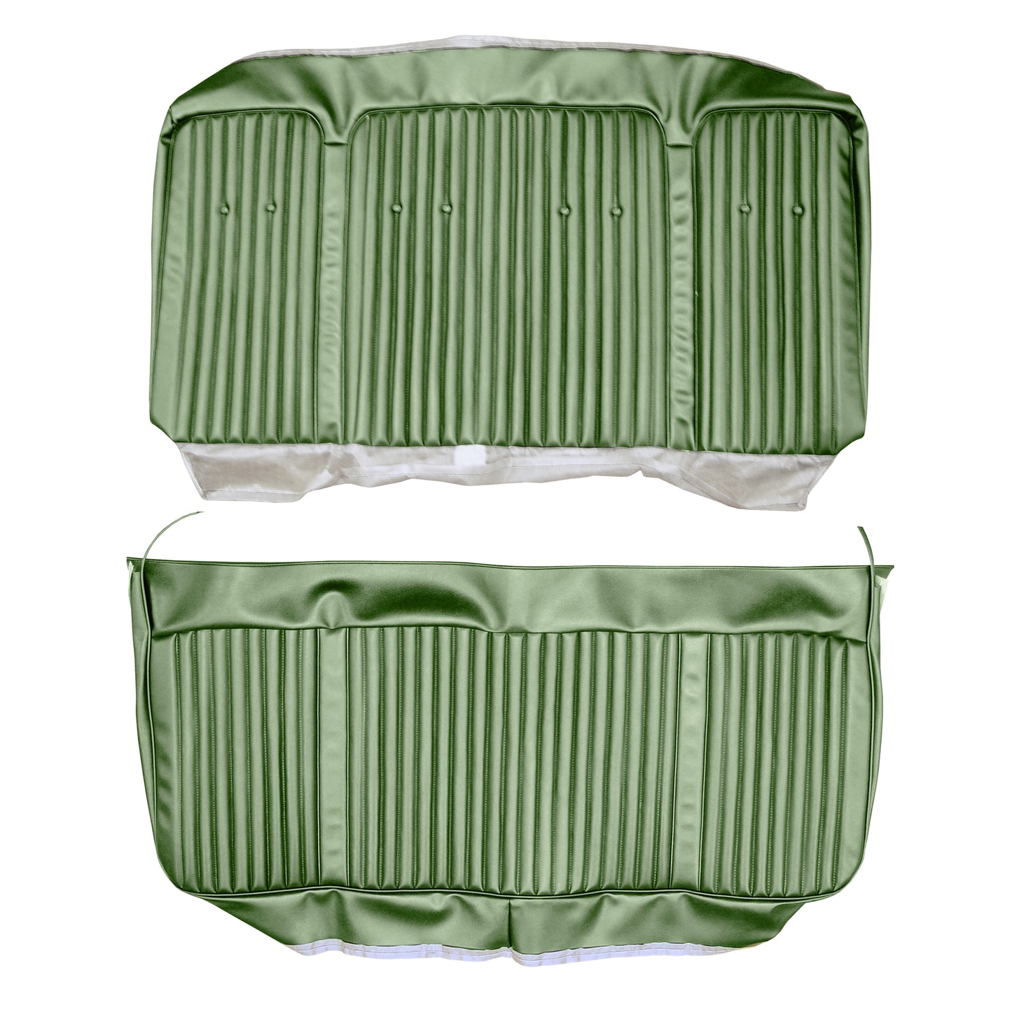 69 CUTLASS SUPREME HOLIDAY COUPE REAR UPHOLSTERY - GREEN