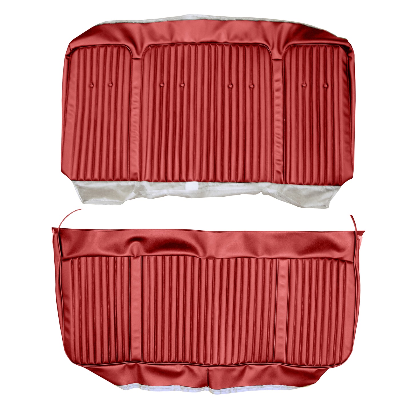 69 CUTLASS SUPREME HOLIDAY COUPE REAR UPHOLSTERY - RED
