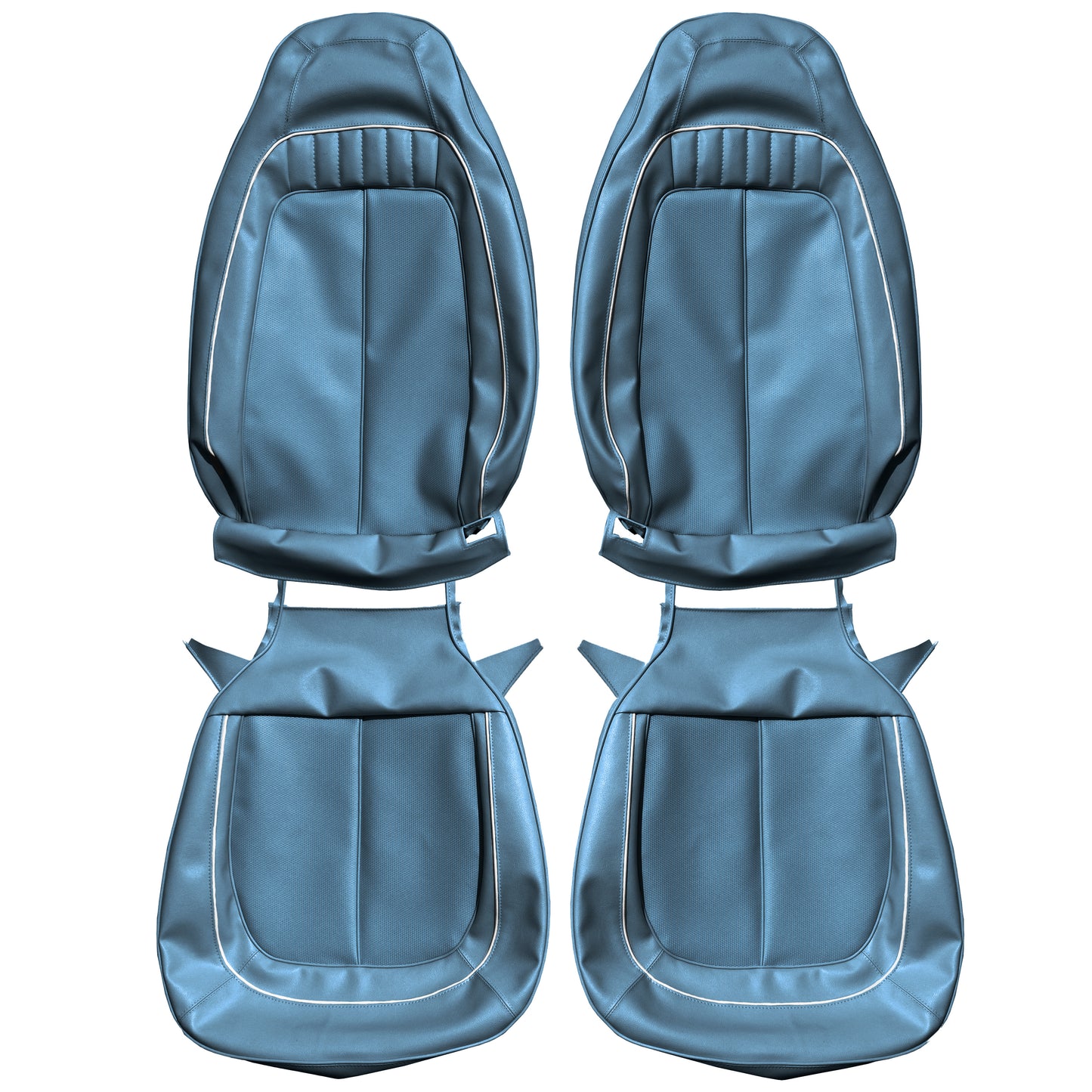 70 SPORT SATELLITE/ROADRUNNER/GTX BUCKET SEAT UPHOLSTERY - BRIGHT BLUE W/ WHITE WELT