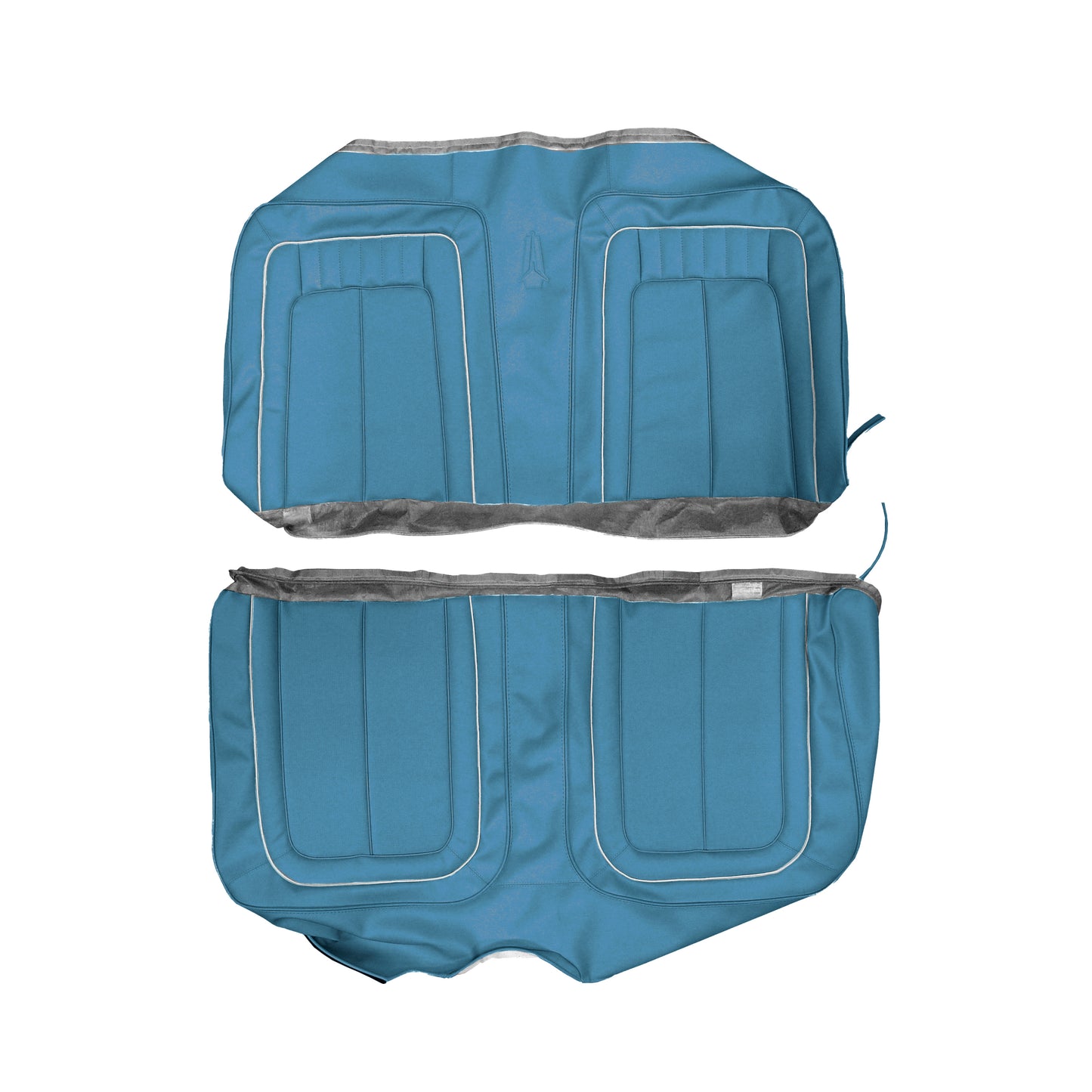 70 SPORT SATELLITE/ROADRUNNER/GTX CONV. REAR UPHOLSTERY - BRIGHT BLUE W/ WHITE WELT