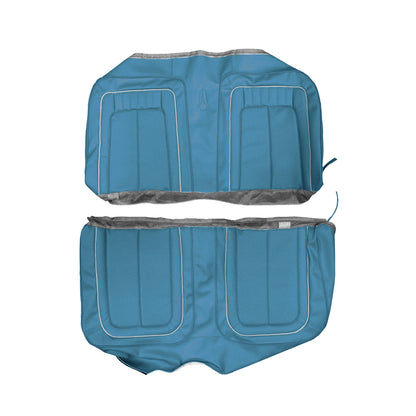 70 SPORT SATELLITE/ROADRUNNER/GTX CONV. REAR UPHOLSTERY - BRIGHT BLUE W/ WHITE WELT