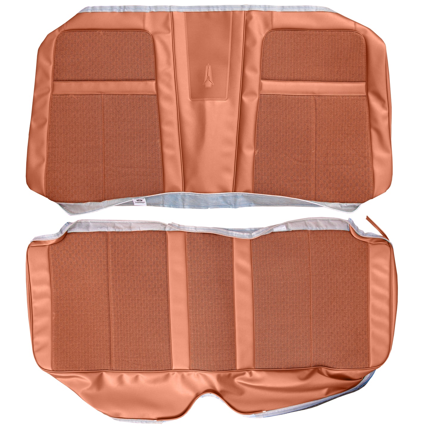 70 SPORT SATELLITE/GTX HARDTOP REAR CLOTH UPHOLSTERY - SRM BURNT ORANGE CLOTH/BURNT ORANGE