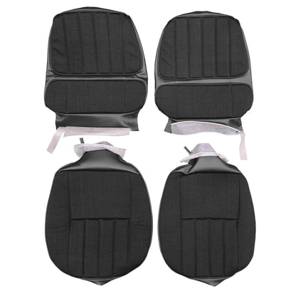 70 CAMARO "DELUXE" BUCKET SEAT CLOTH UPHOLSTERY - SRM BLACK SALT&PEPPER CLOTH/BLACK