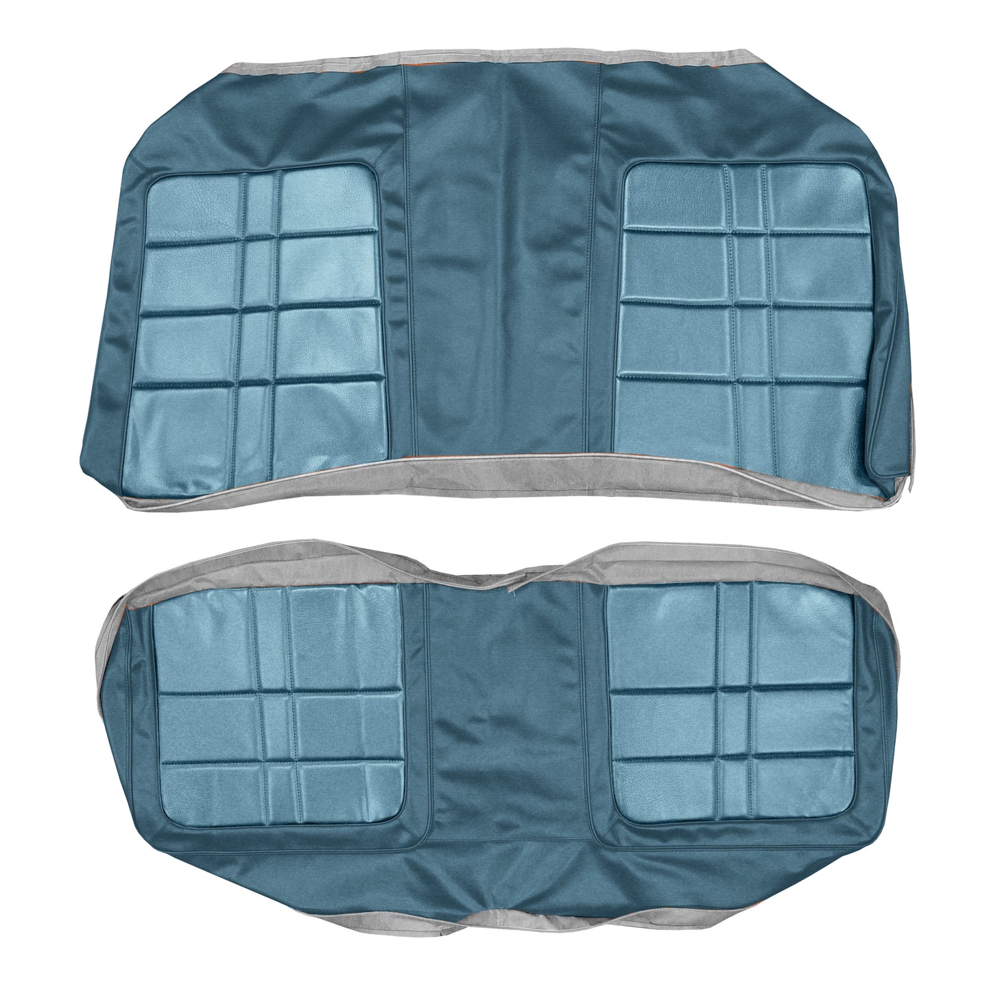 71 DEMON/DUSTER REAR UPHOLSTERY - LIGHT BLUE/DARK BLUE