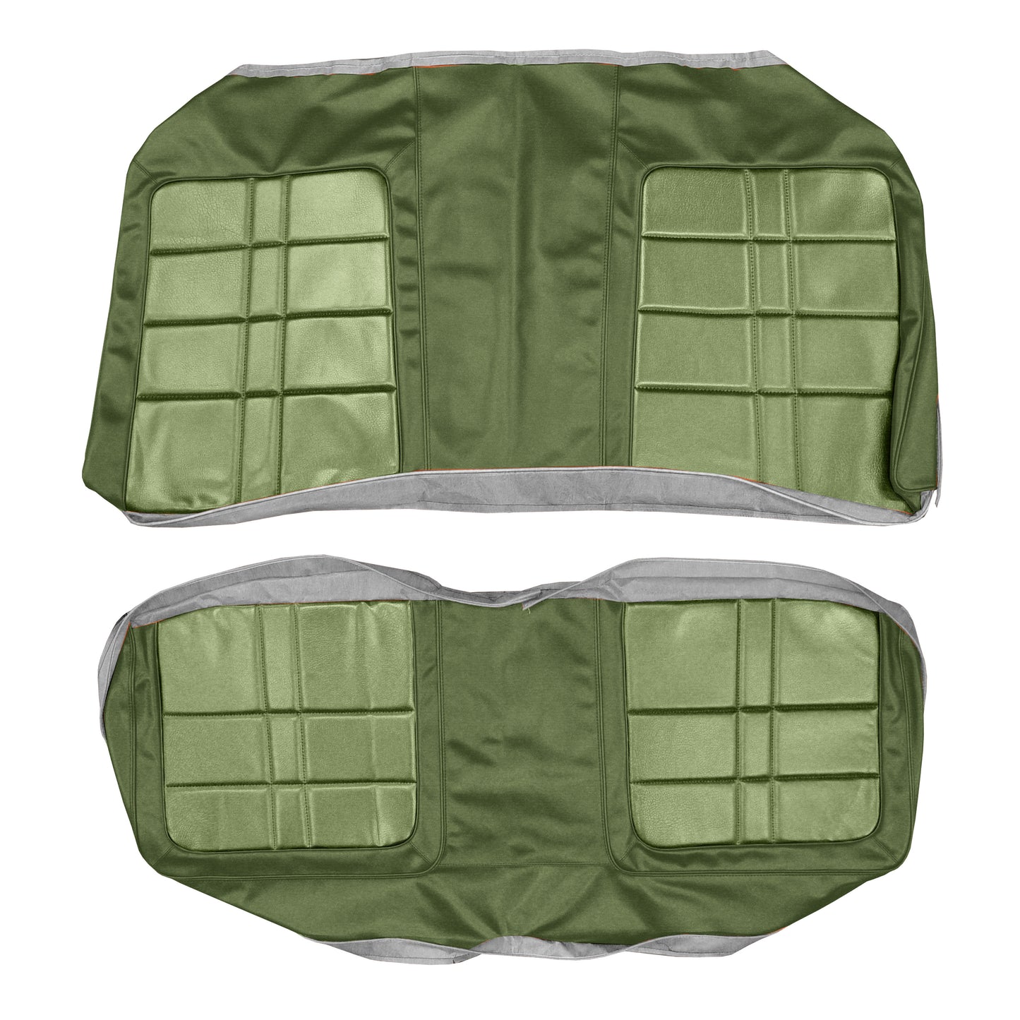 71 DEMON/DUSTER REAR UPHOLSTERY - LIGHT GREEN/DARK GREEN