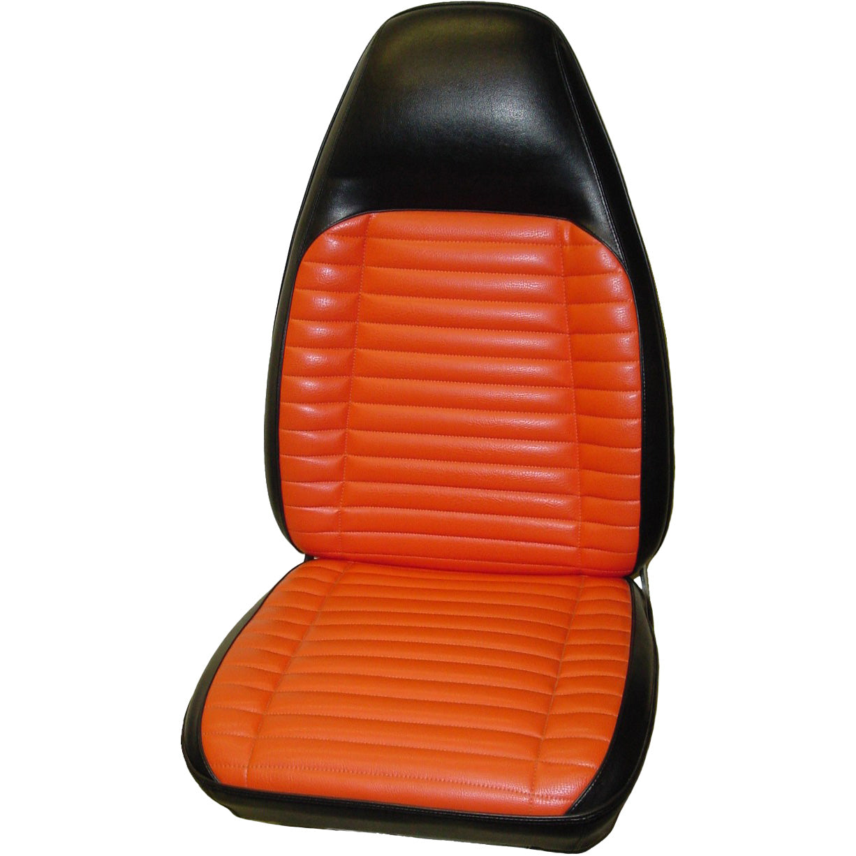 71 CHARGER/SUPERBEE/SATELLITE/ROADRUNNER/GTX BUCKET SEAT UPHOLSTERY - BRIGHT ORANGE/BLACK