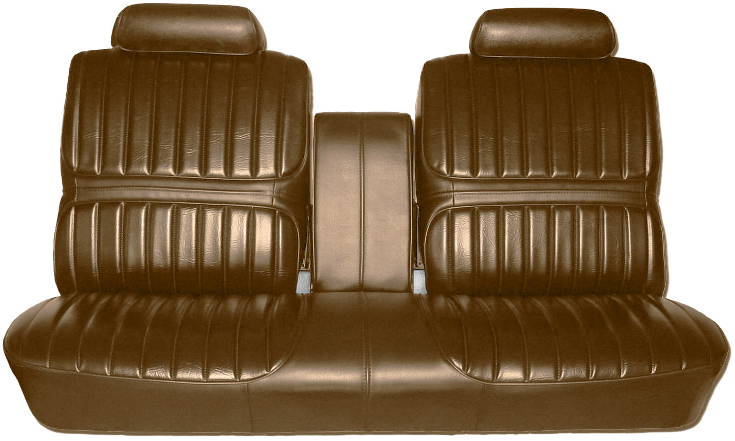 72 CUTLASS SUPREME/442 SPLIT BENCH W/ C.A.R. UPHOLSTERY - SADDLE