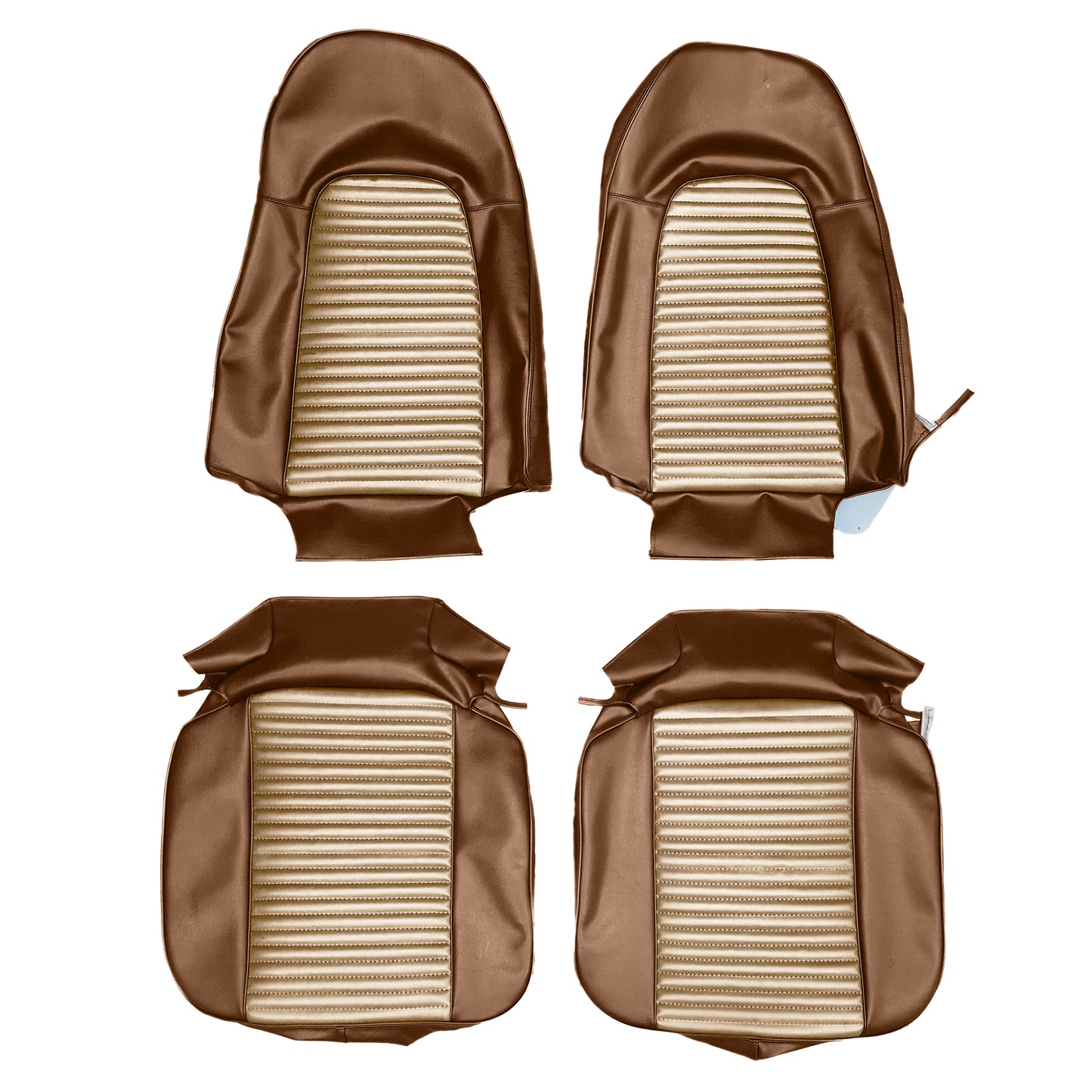 72 JAVELIN/AMX/GREMLIN/HORNET BUCKET SEAT UPHOLSTERY - PARCHMENT/BROWN