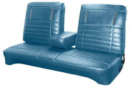 72 DEMON/DUSTER SPLIT BENCH W/ C.A.R. UPHOLSTERY - BRIGHT BLUE