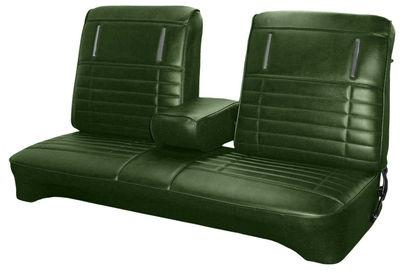 72 DEMON/DUSTER SPLIT BENCH W/ C.A.R. UPHOLSTERY - GREEN
