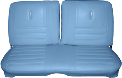 72 SATELLITE SEBRING/ROADRUNNER "DECOR" SPLIT BENCH UPHOLSTERY - BRIGHT BLUE