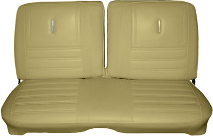 72 SATELLITE SEBRING/ROADRUNNER "DECOR" SPLIT BENCH UPHOLSTERY - EMBER GOLD