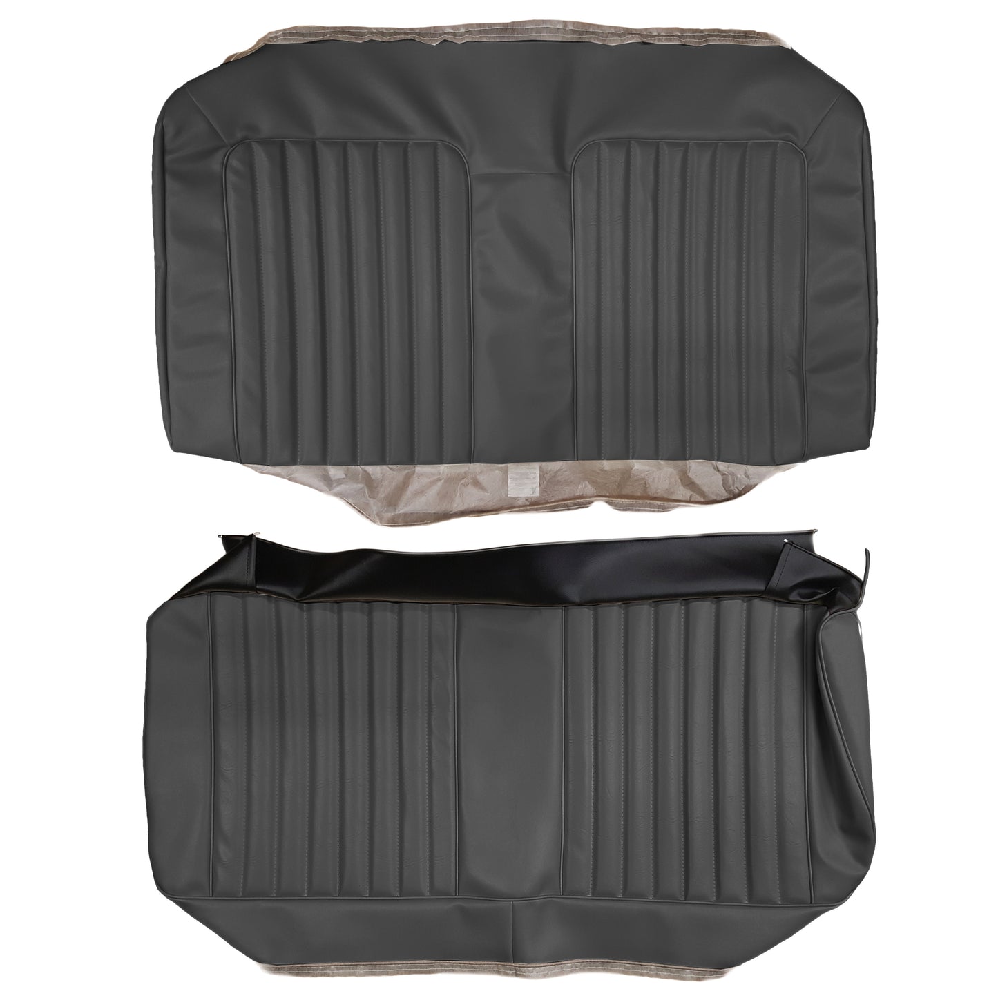 72 LEMANS SPORT CONVERTIBLE REAR UPHOLSTERY - BLACK
