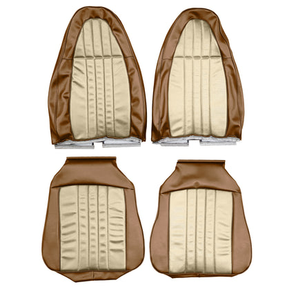 1973 AMC AMX/JAVELIN/MATADOR BUCKET SEAT UPHOLSTERY - PARCH/SRM BROWN