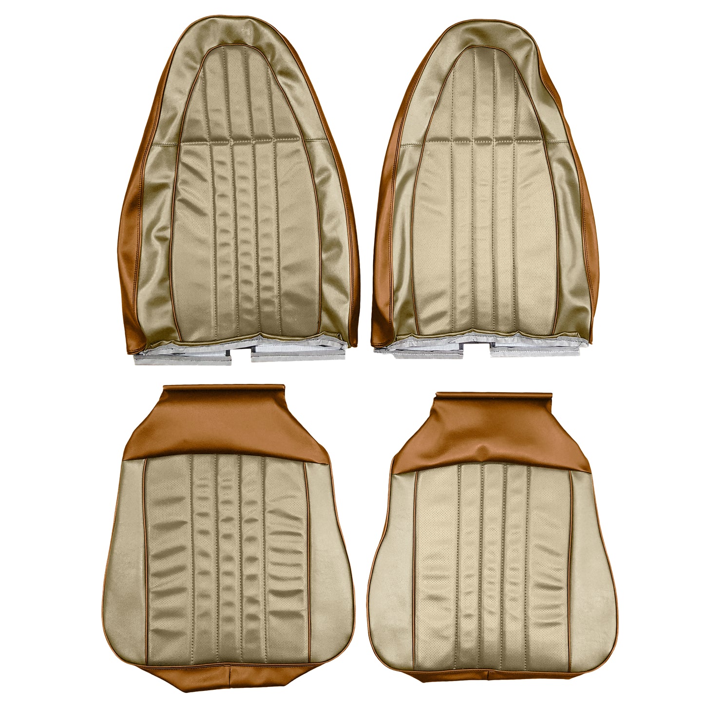 73 JAVELIN/AMX/MATADOR BUCKET SEAT UPHOLSTERY - PARCHMENT/SRM BROWN