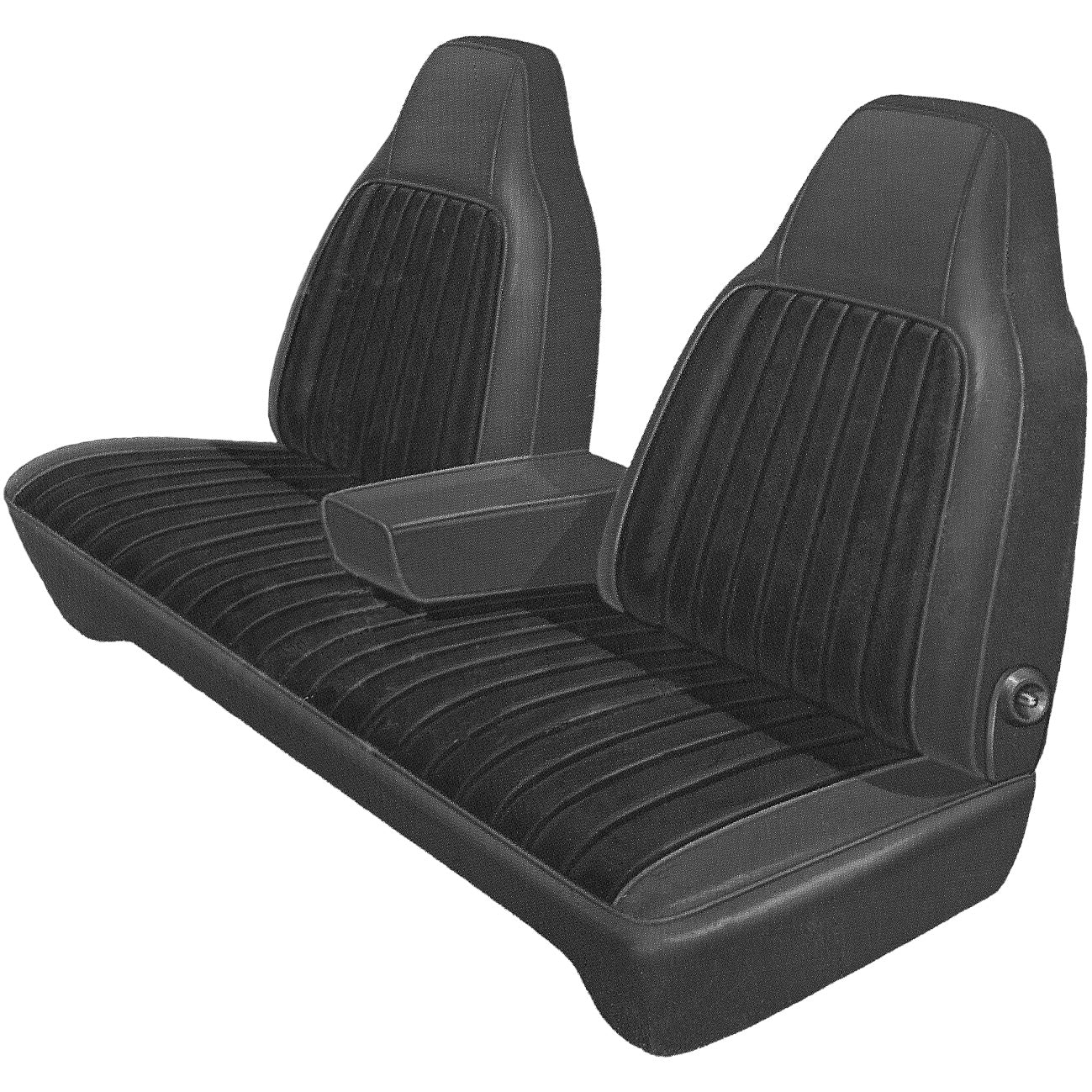73 DART/DART SPORT/SCAMP/DUSTER SPLIT BENCH W/ C.A.R. UPHOLSTERY - BLACK