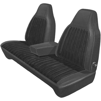 73 DART/DART SPORT/SCAMP/DUSTER SPLIT BENCH W/ C.A.R. UPHOLSTERY - BLACK