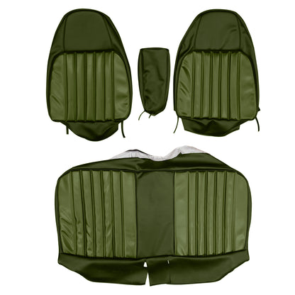 73 CHARGER SE SPLIT BENCH W/ C.A.R. UPHOLSTERY - LSRM METALLIC GREEN/GREEN