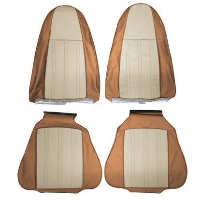 1974 AMC AMX/JAVELIN/MATADOR FRONT BUCKET SEAT UPH - PARCH/SRM BROWN