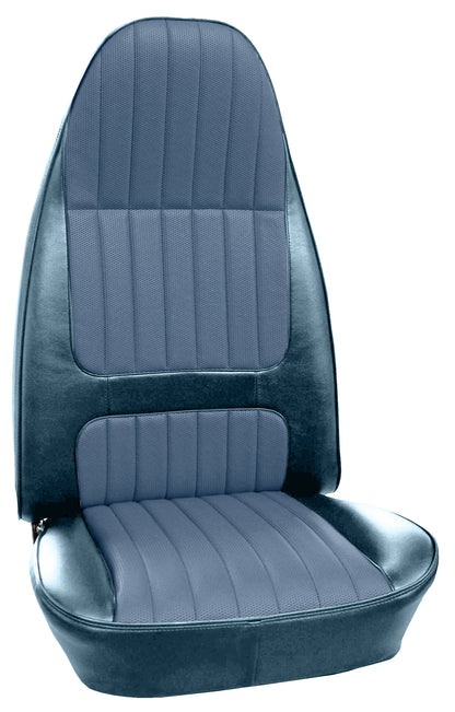 74 GREMLIN/HORNET BUCKET SEAT UPHOLSTERY - SRM LIGHT BLUE/MEDIUM BLUE