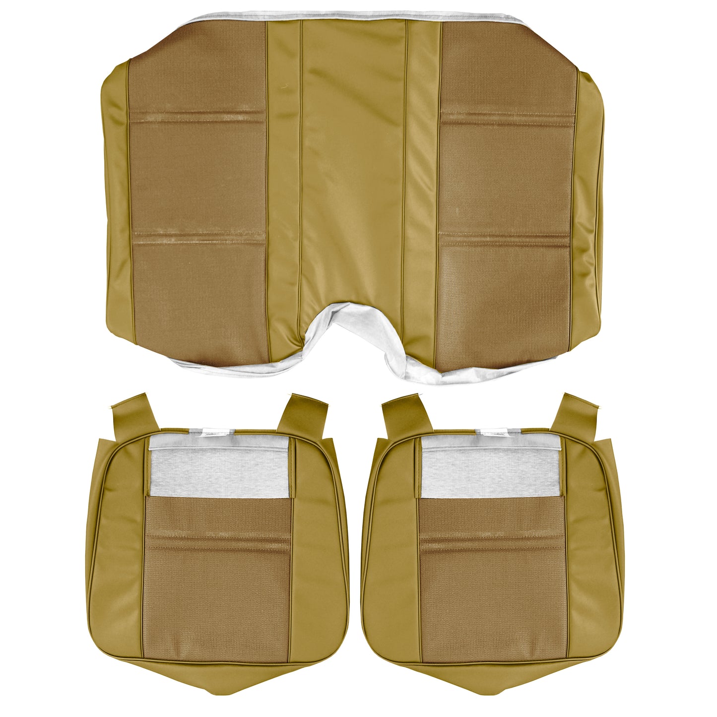 1974 CAMARO "DELUXE" HARDTOP REAR UPHOLSTERY - SRM SADDLE KNIT/SADDLE