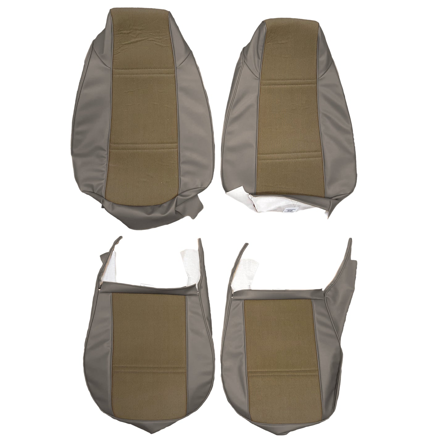 74 CAMARO "DELUXE" BUCKET SEAT CLOTH UPHOLSTERY - SRM TAUPE RIBBED CLOTH/SRM TAUPE