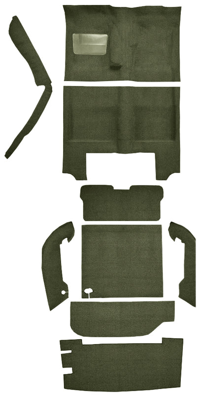 1966 PLYMOUTH BARRACUDA FASTBACK 4SP MANUAL LOOP CARPET KIT - DK OLIVE GR