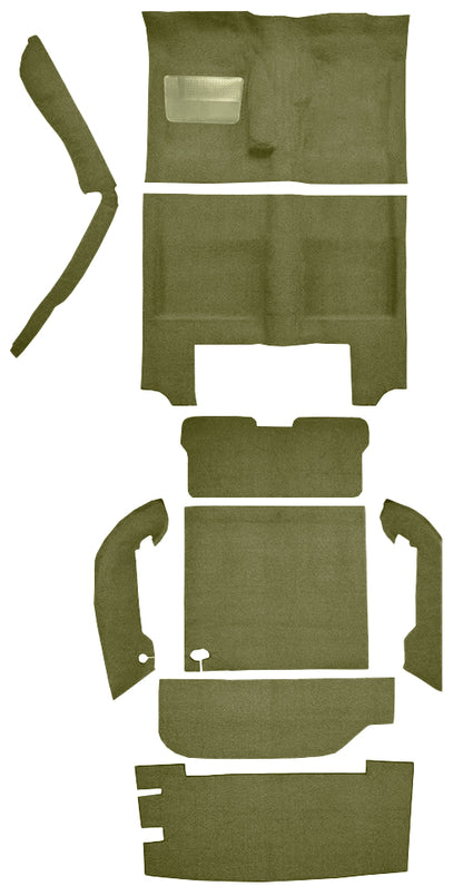 1966 PLYMOUTH BARRACUDA FASTBACK 4SP MANUAL LOOP CARPET KIT - MOSS GREEN