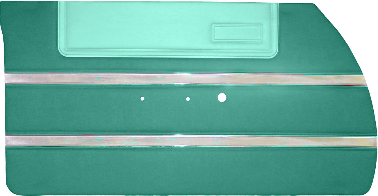 64 SPORT FURY FRONT DOOR PANELS (UNASSEMBLED) - TURQUOISE W/ SRM LIGHT TURQUOISE ACCENT