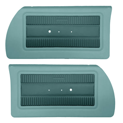 65 SATELLITE FRONT DOOR PANELS (PRE-ASSEMBLED) - DARK TURQUOISE/LIGHT TURQUOISE