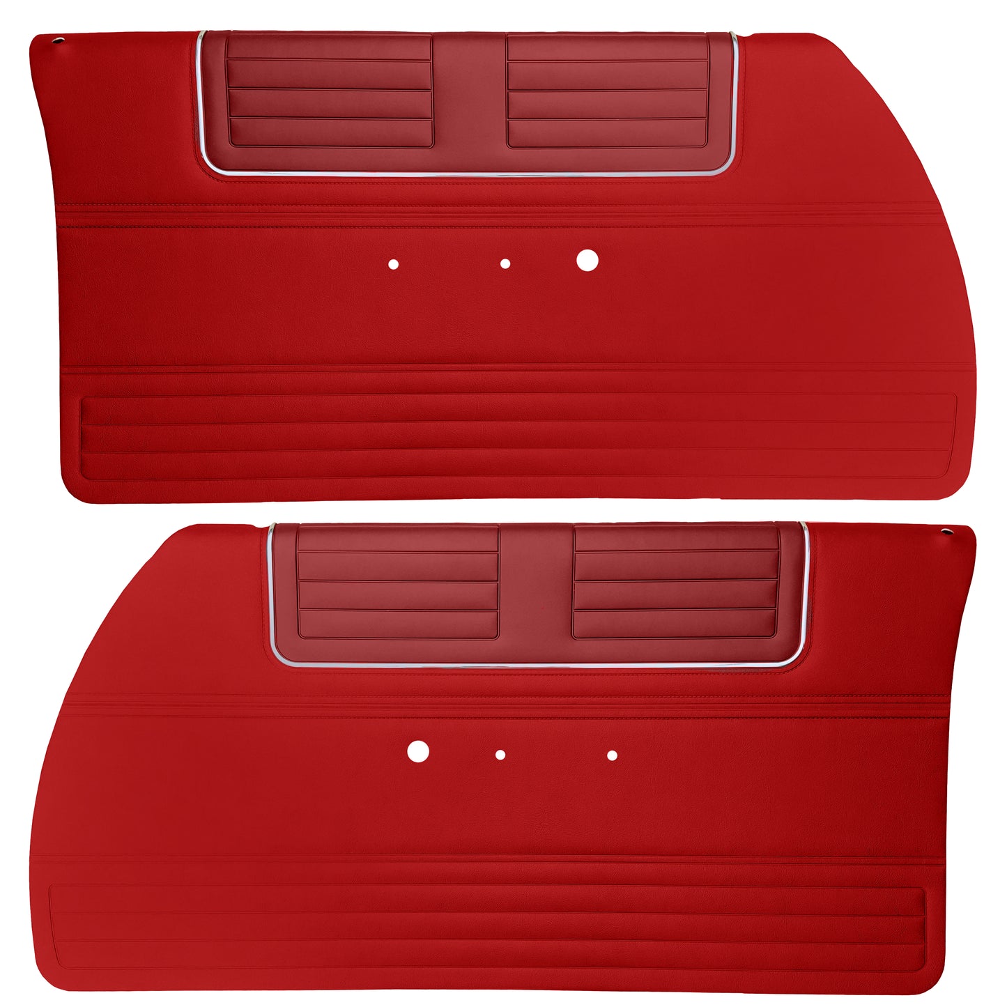 65 BELVEDERE II FRONT DOOR PANELS (PRE-ASSEMBLED) - MAROON/RED