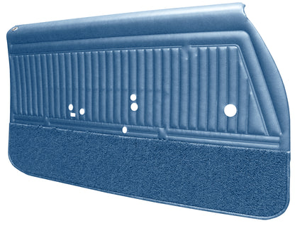 68 CUTLASS SUPREME FRONT DOOR PANELS (PRE-ASSEMBLED) - MEDIUM BLUE