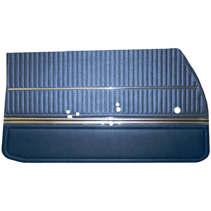68 CUTLASS 'S'/442 HOLIDAY COUPE FRONT DOOR PANELS (UNASSEMBLED) - MEDIUM BLUE/DARK BLUE