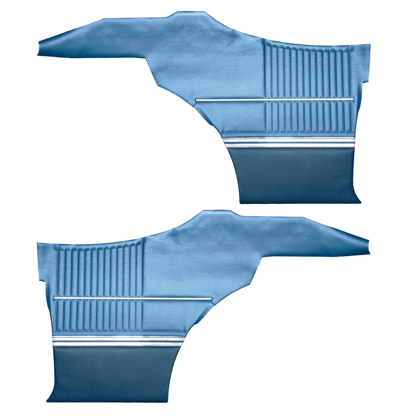 68 CUTLASS 'S'/442 HOLIDAY COUPE REAR PANELS (UNASSEMBLED) - MEDIUM BLUE/DARK BLUE