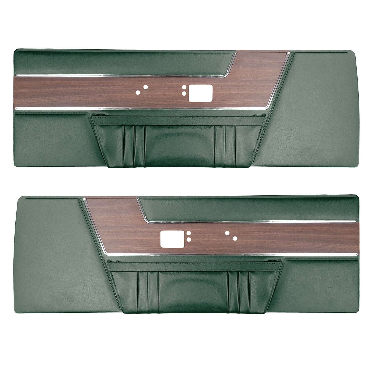69 BARRACUDA "DELUXE" FRONT DOOR PANELS - GREEN