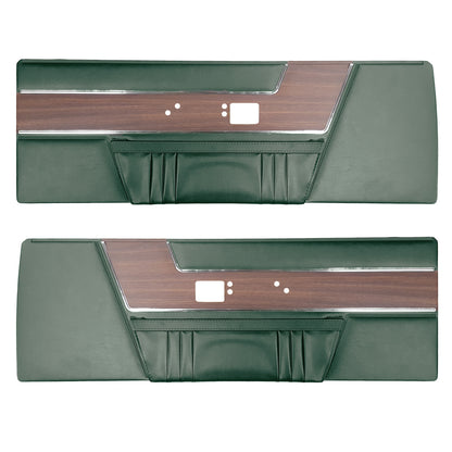69 BARRACUDA "DELUXE" FRONT DOOR PANELS - GREEN