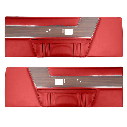 69 BARRACUDA "DELUXE" FRONT DOOR PANELS - RED
