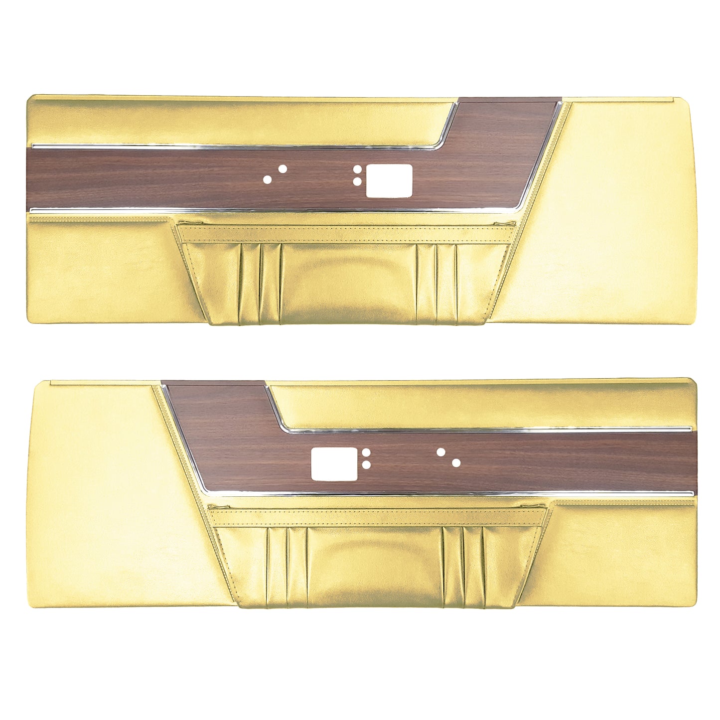 69 BARRACUDA "DELUXE" FRONT DOOR PANELS - PEARL YELLOW