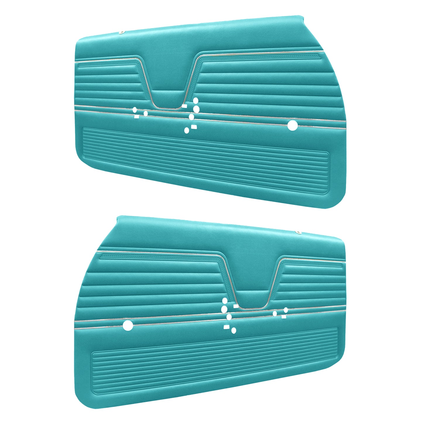 69 CHEVELLE/MALIBU FRONT DOOR PANELS (PRE-ASSEMBLED) - SRM TURQUOISE