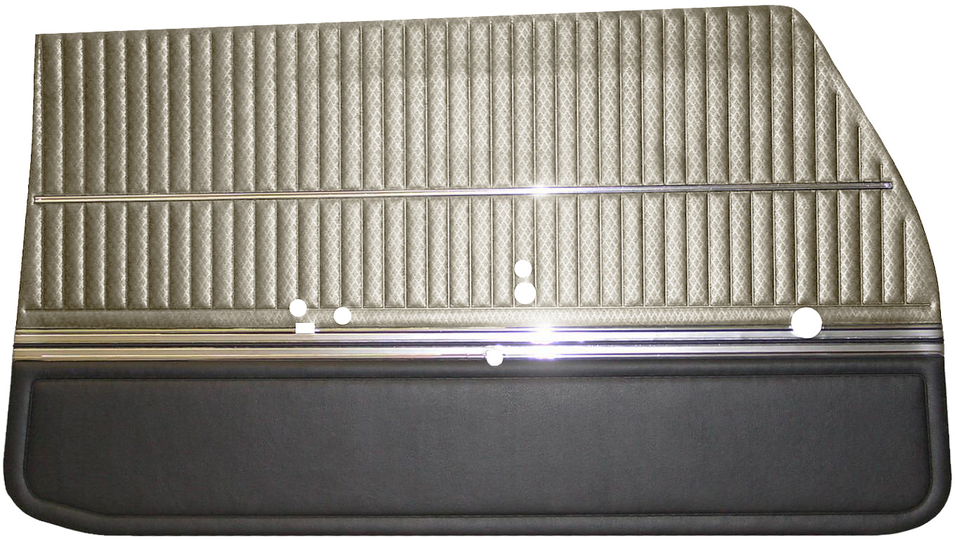 69 CUTLASS 'S'/442 HOLIDAY COUPE FRONT DOOR PANELS (UNASSEMBLED) - PARCHMENT/BLACK