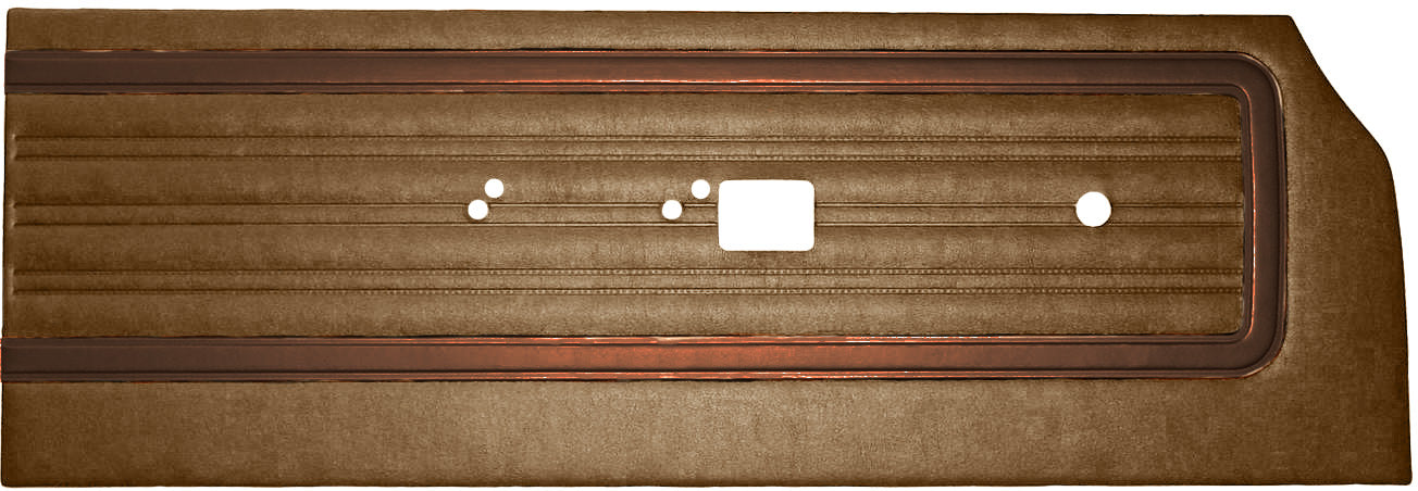 70 SATELLITE/ROADRUNNER "DECOR" FRONT DOOR PANELS - BROWN W/ DARK BROWN ACCENT