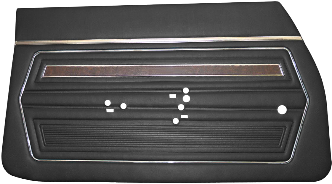 70 F-85/RALLYE 350 SPORTS COUPE FRONT DOOR PANELS (UNASSEMBLED) - BLACK