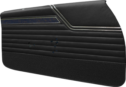 70 CUTLASS 'S'/442/RALLYE 350 HOLIDAY COUPE FRONT DOOR PANELS (PRE-ASSEMBLED) - BLACK
