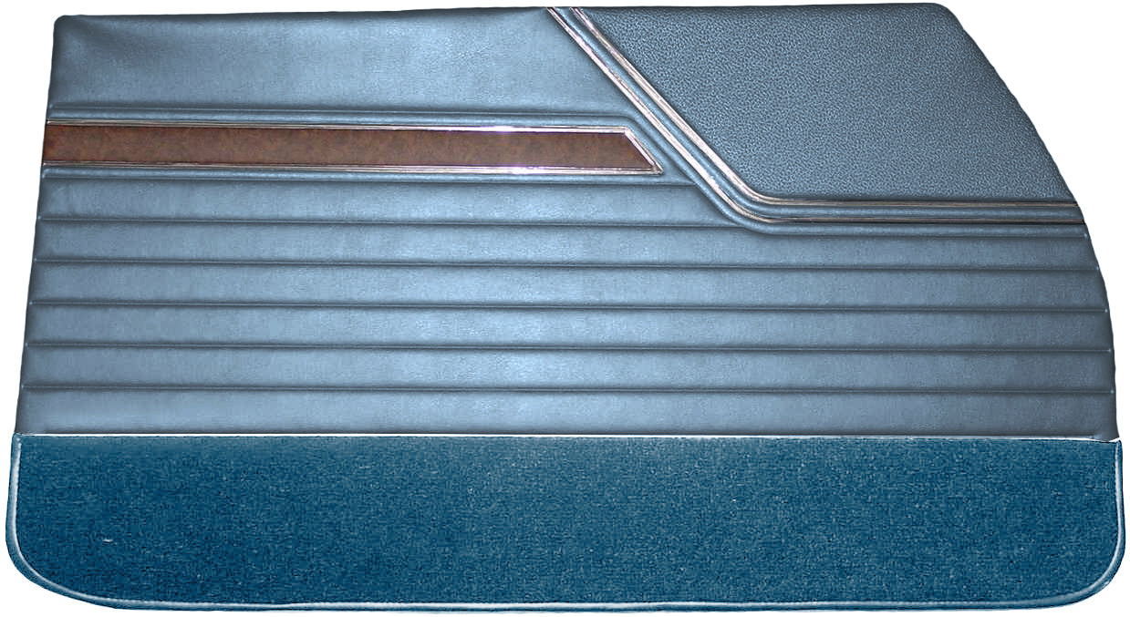 70 CUTLASS 'S'/442 HOLIDAY COUPE FRONT DOOR PANELS (UNASSEMBLED) - BLUE