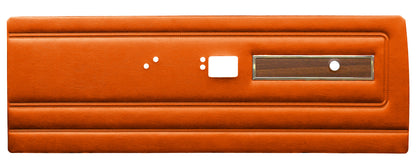 71 DUSTER/DEMON "DECOR" FRONT DOOR PANELS W/ WOODGRAIN - BRIGHT ORANGE